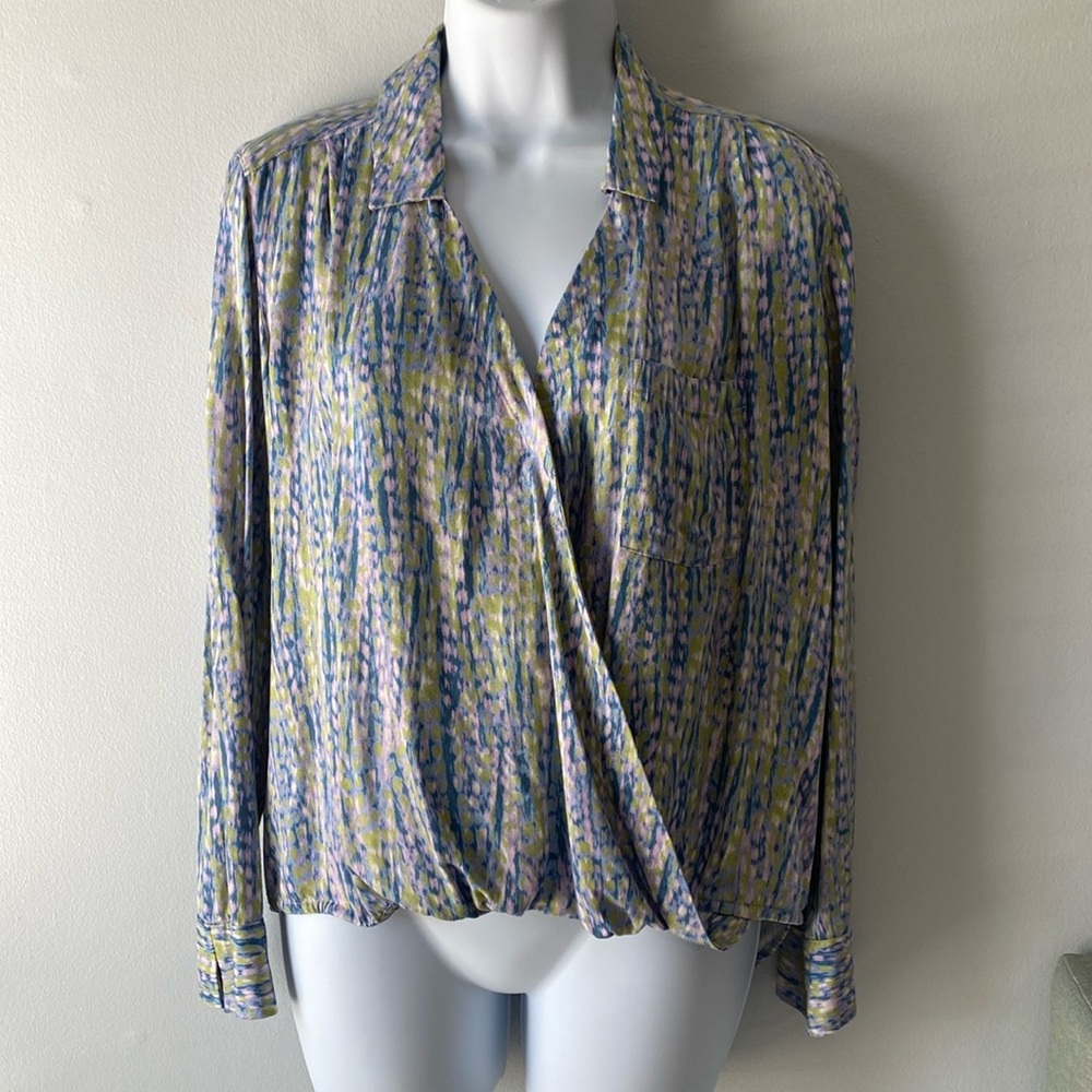 Anthropologie Pilcro Tisha Surplice Faux Wrap Blouse S